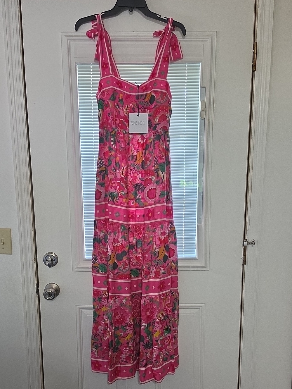 Beach Riot Pink Floral Tie-Shoulder Maxi Dress